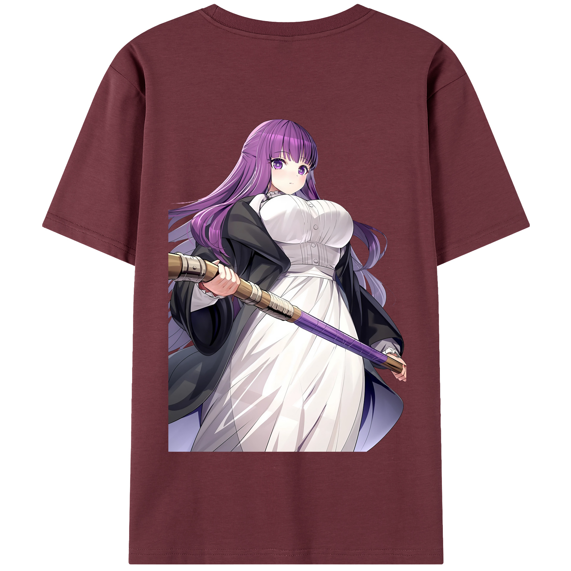 （画像用） 葬送のフリーレン Frieren 綿100％半袖Tシャツ（背面プリント）
